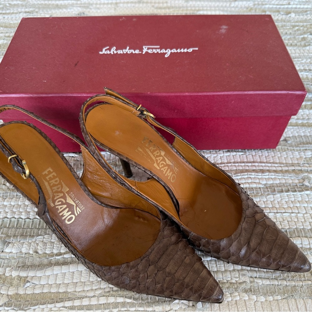 Salvatore Ferragamo Python Heels